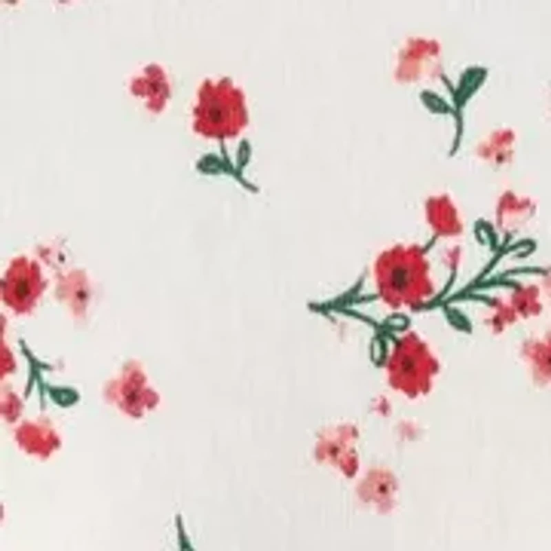 Baby Girls Bow Floral Printed Footie Pajamas