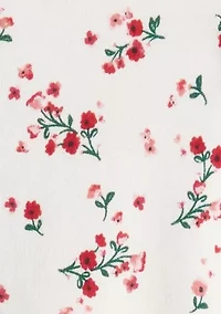 Baby Girls Bow Floral Printed Footie Pajamas