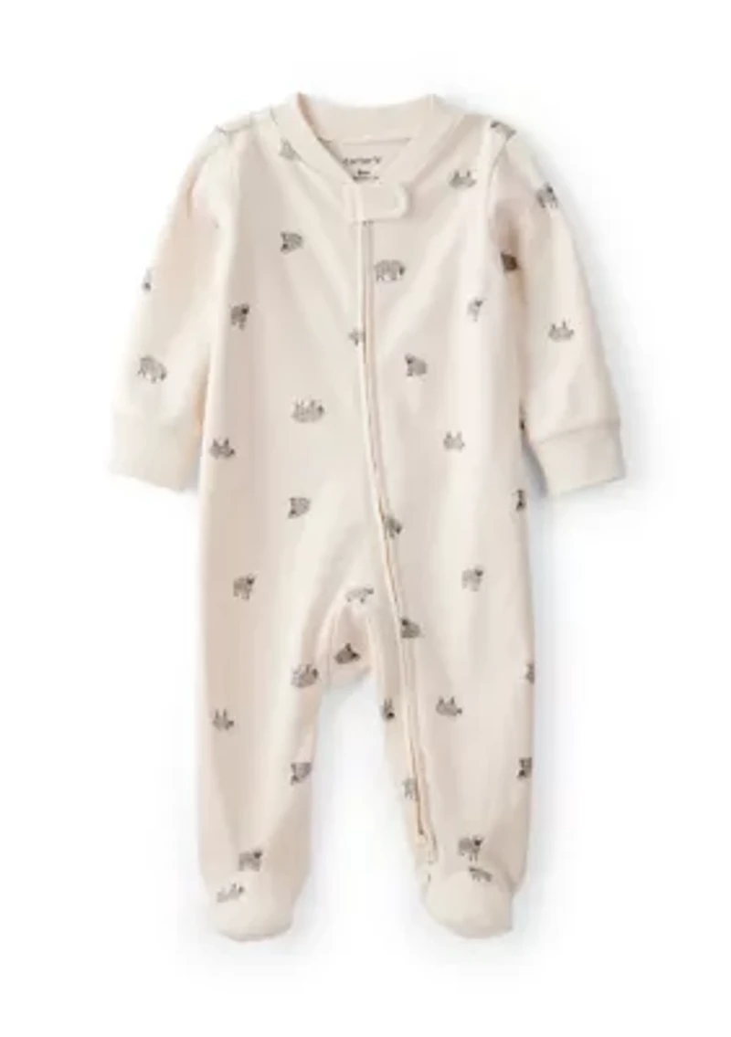 Baby Sheep Printed Footie Pajamas