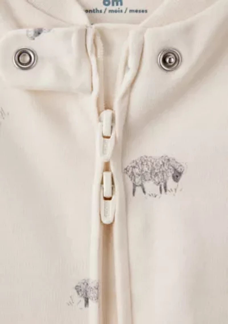 Baby Sheep Printed Footie Pajamas