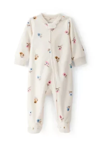 Baby Girls Printed Microfleece Footie Pajamas
