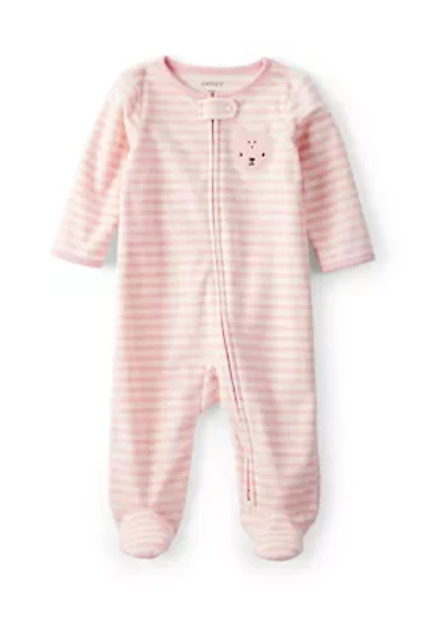 Baby Girls Stripe Footie Pajamas