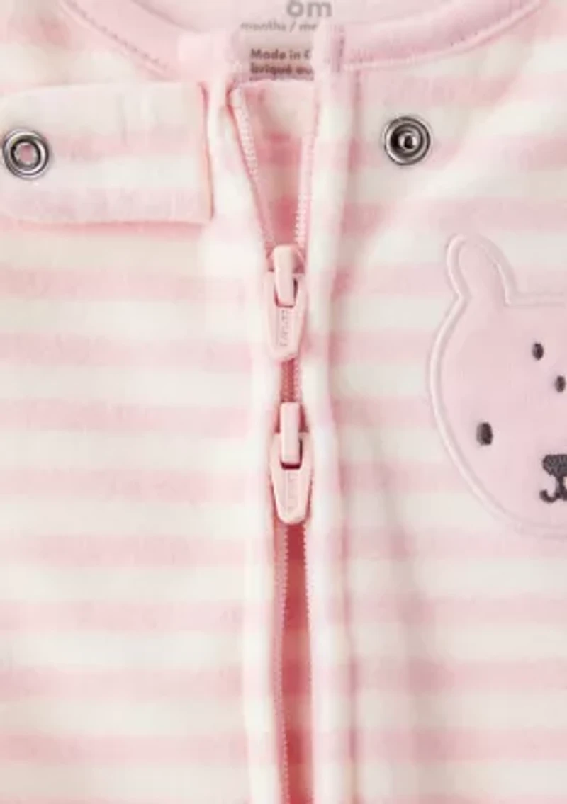 Baby Girls Stripe Footie Pajamas