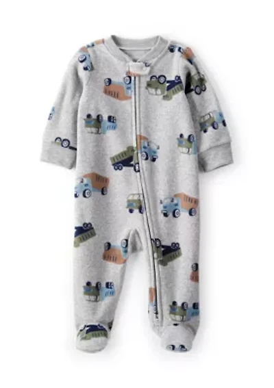 Baby Boys Microfleece Printed Footie Pajamas