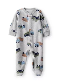 Baby Boys Microfleece Printed Footie Pajamas