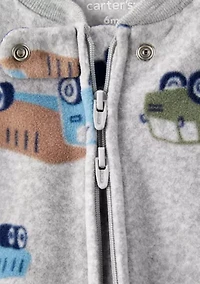 Baby Boys Microfleece Printed Footie Pajamas