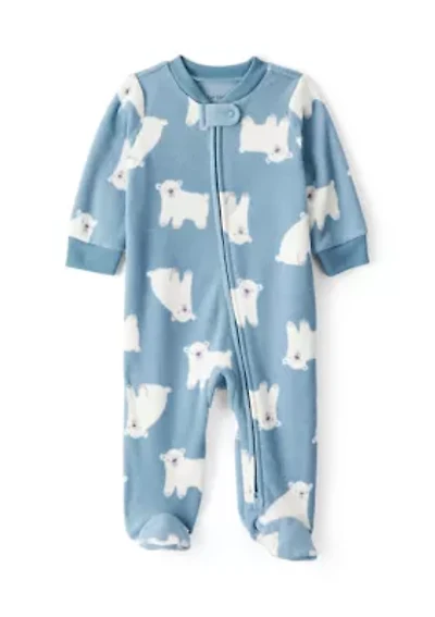 Baby Boys Microfleece Snap Footie Pajamas