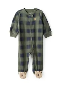 Baby Boys Microfleece Printed Footie Pajamas