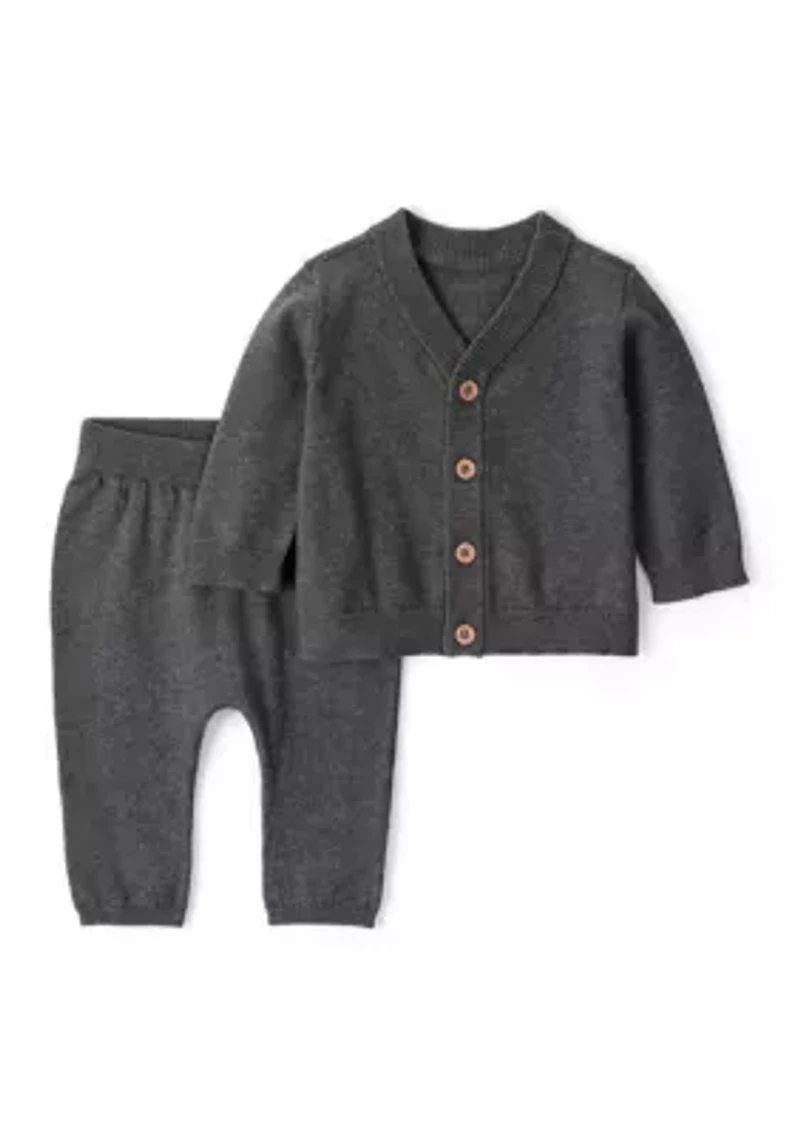Baby Boys V-Neck Cardigan and Pants Set