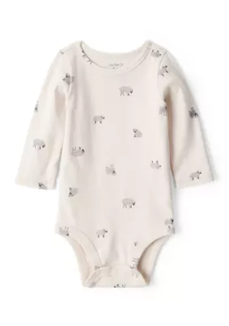 Baby Boys Printed Bodysuit and Suspender Pants Set