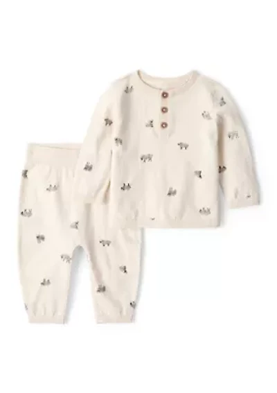 Baby Boys Printed Sweater and Joggers Set