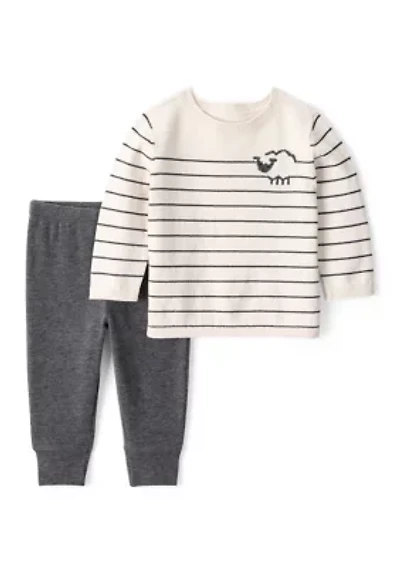 Baby Boys Marled Stripe Sweater and Joggers Set