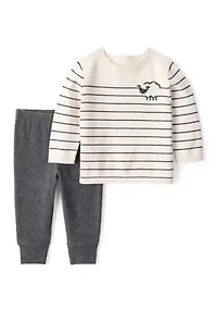 Baby Boys Marled Stripe Sweater and Joggers Set
