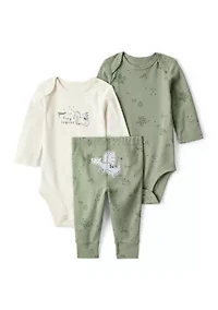 Baby Boys Three Piece Bodysuit Set