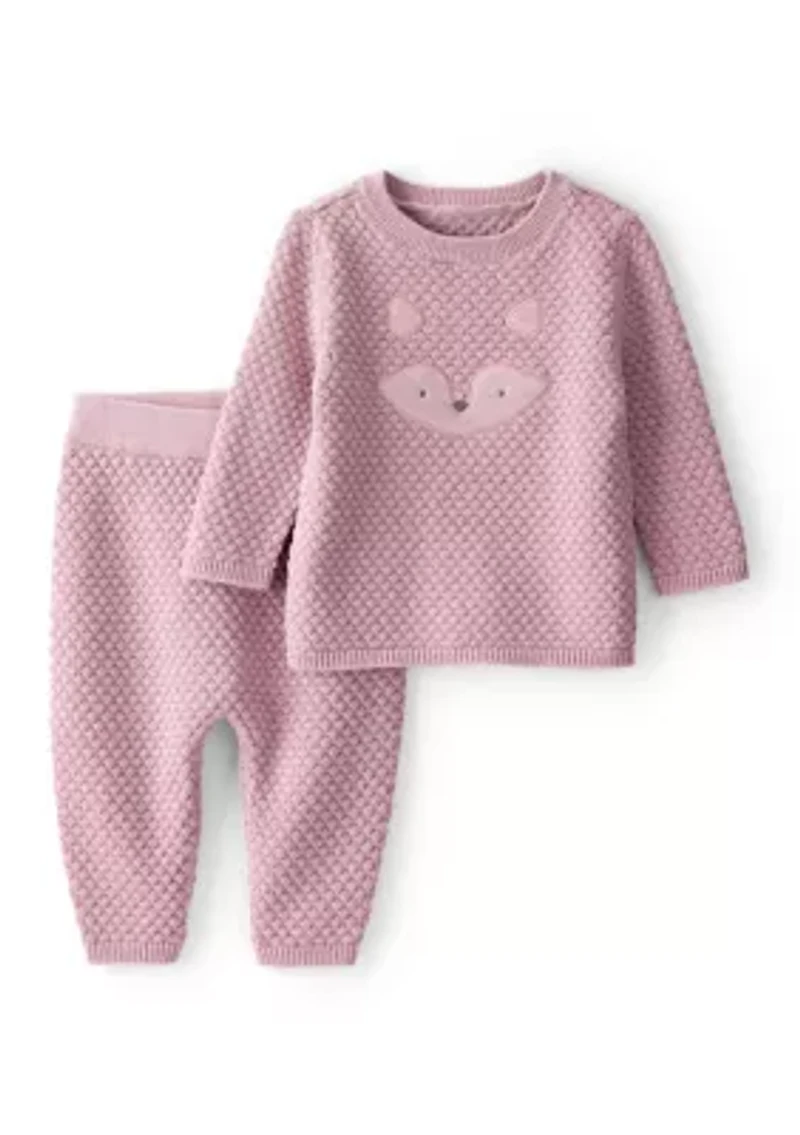 Baby Girls Fox Sweater and Pants Set