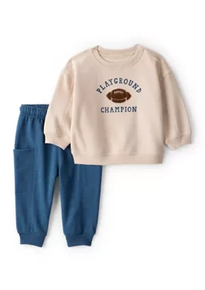 Baby Boys Football Graphic Sweatshirt and Joggers Set