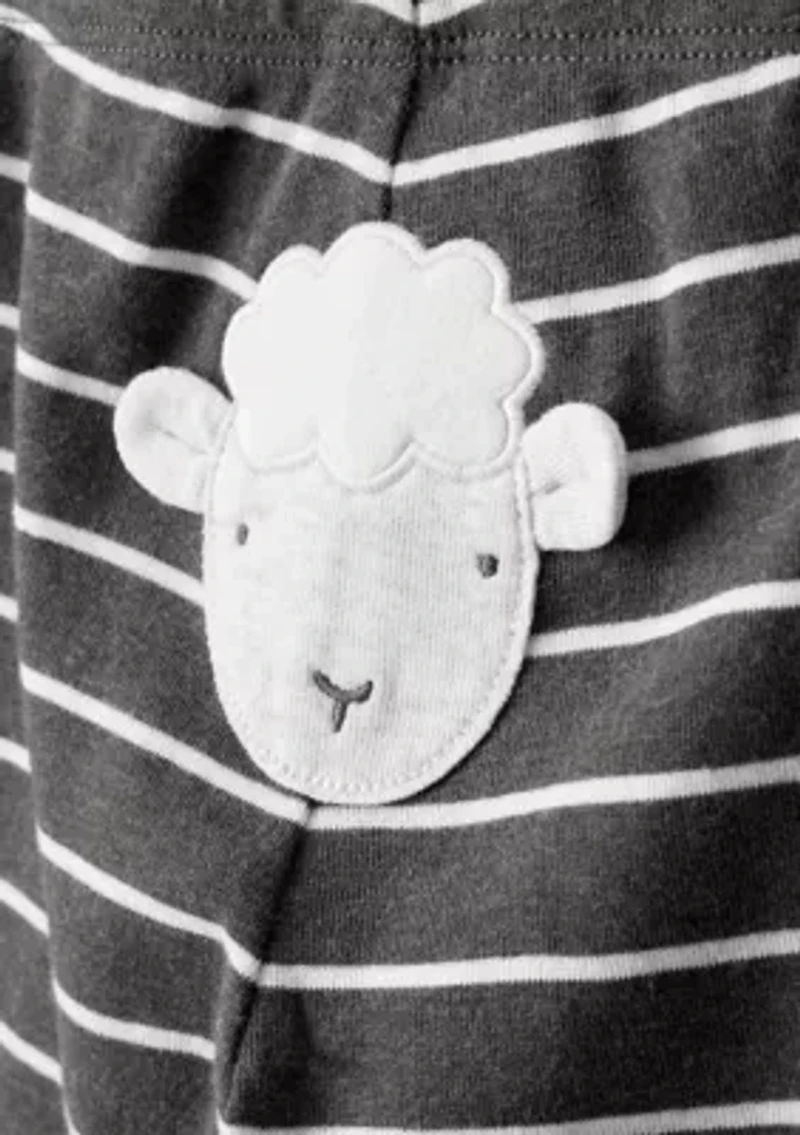 Baby Boys Sheep Printed Three Piece Bodysuit Set