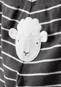 Baby Boys Sheep Printed Three Piece Bodysuit Set