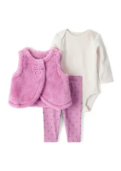 Baby Girls 3 Piece Vest Set
