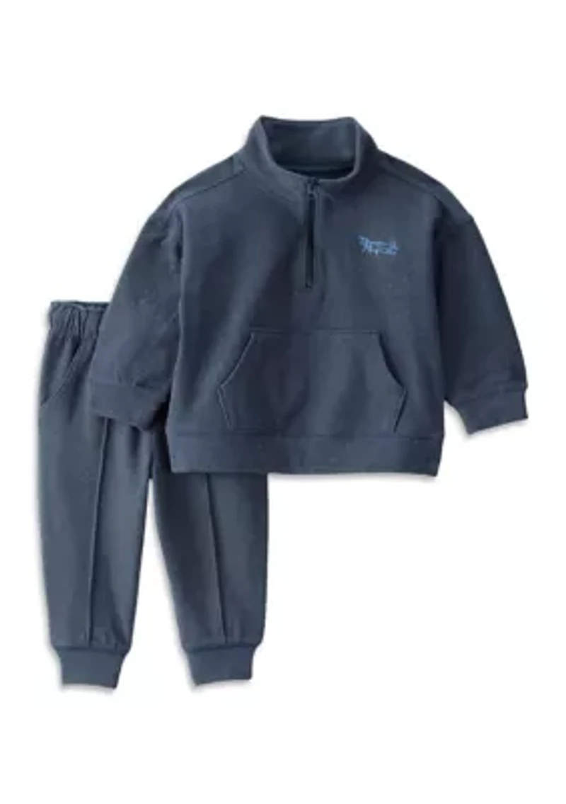 Toddler Boys 1/4 Zip Sweatshirt and Jogger Pants Set