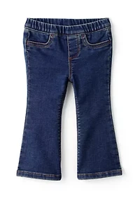 Baby Girls Long Sleeve Top and Denim Flare Pants Set