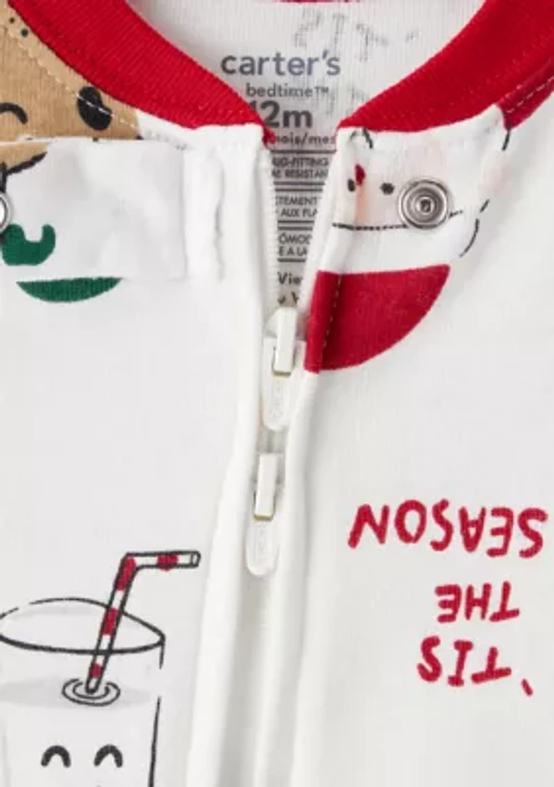 Baby Santa Printed Footie Pajamas