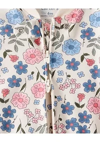 Baby Girls Interlock Snap Footed Pajamas