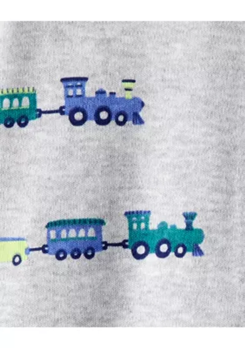 Baby Boys Train Print Sleep & Play Pajamas