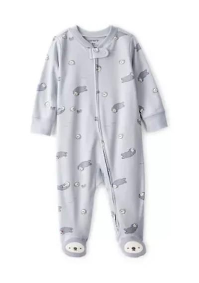 Baby Boys Interlock Snap Footed Pajamas