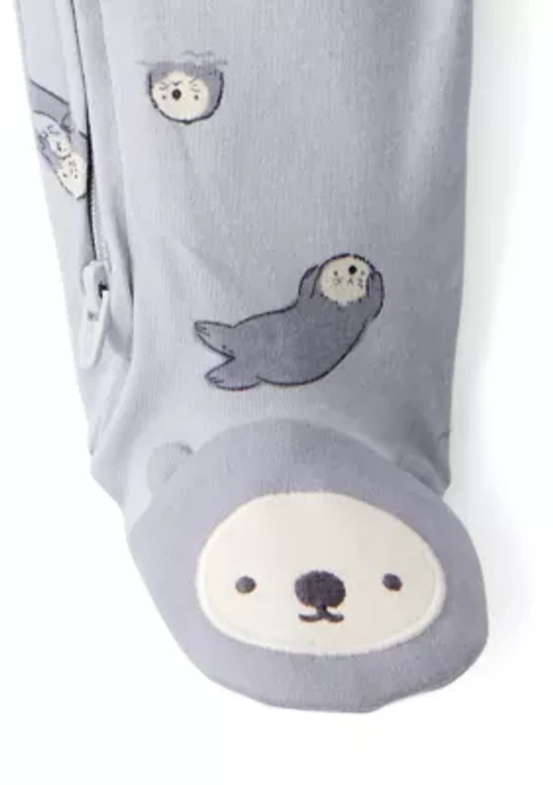 Baby Boys Interlock Snap Footed Pajamas