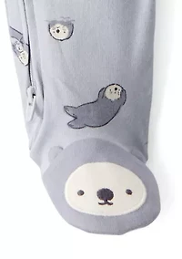 Baby Boys Interlock Snap Footed Pajamas