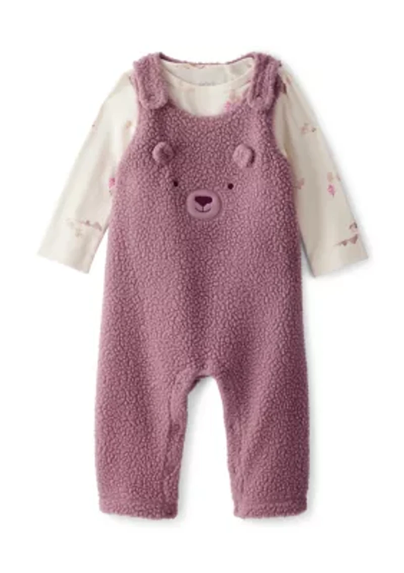 Baby Girls 2-Piece Overall Set