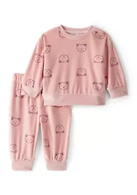Baby Girls Printed Pant Set
