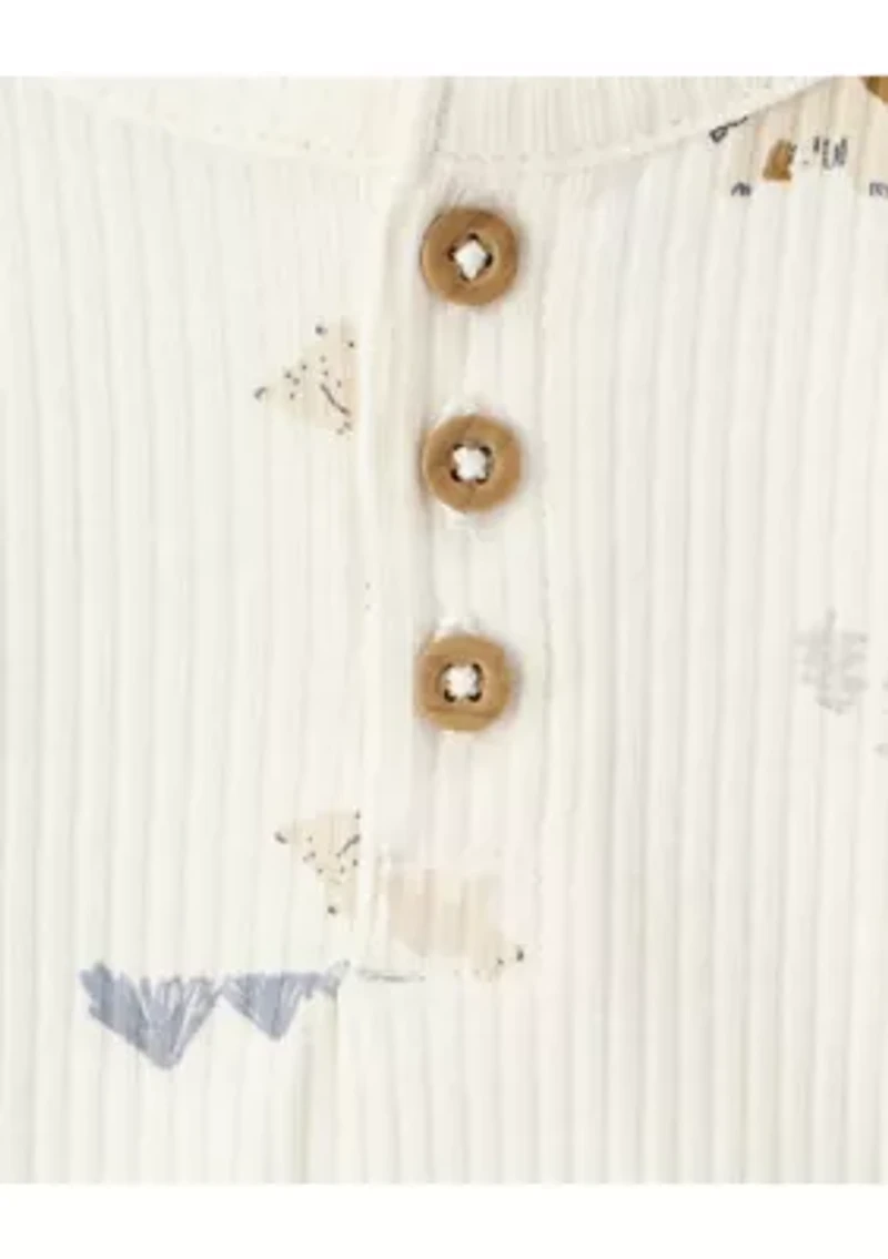 Baby Boys 3-Pack Elephant Print Long-Sleeve Multipack Bodysuits!