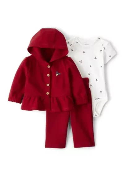 Baby Girls 3-Piece Cardigan Set
