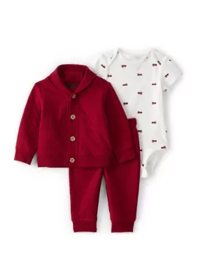 Baby Boys 3-Piece Cardigan Set