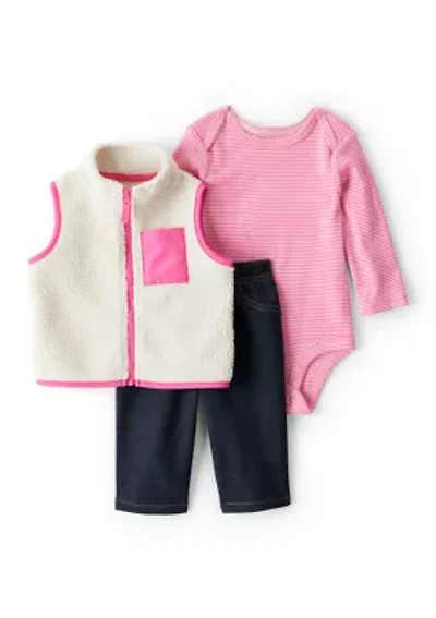 Baby Girls 3-Piece Vest Set