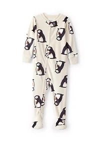 Baby Boys One Piece Printed Velour Footed Pajamas