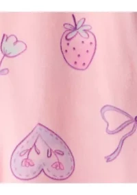 Baby Girls Printed Velour Footed Pajamas