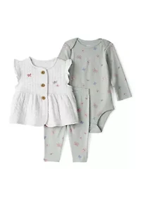 Baby Girls 3-Piece Vest Set