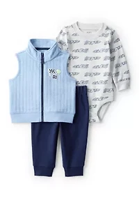 Baby Boys 3-Piece Vest Set