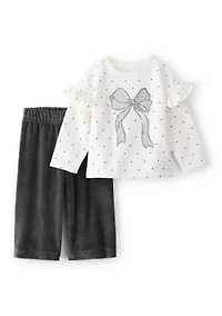 Baby Girls Ruffled Sleeve Top and Pants Set