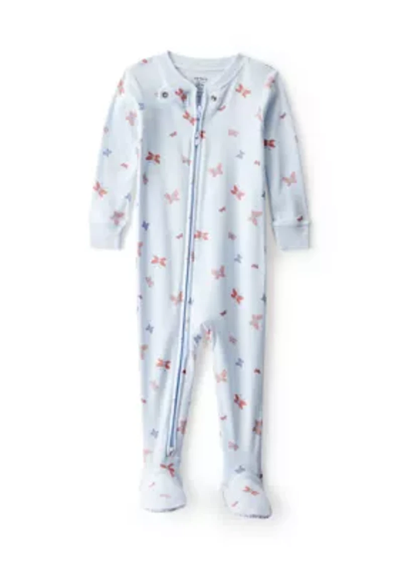 Baby Girls 1-Piece Cotton Footies