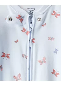 Baby Girls 1-Piece Cotton Footies