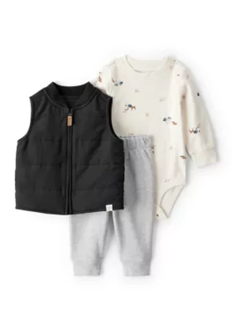 Baby Boys 3-Piece Vest Set