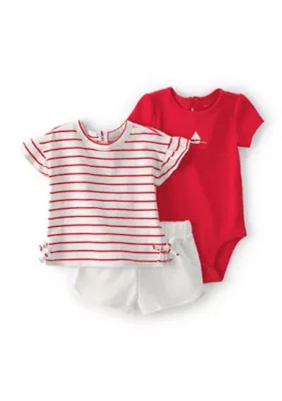 Baby Girls Body Suit T-Shirt Shorts Set