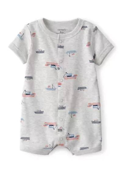 Baby Boys Boat Print Onesie