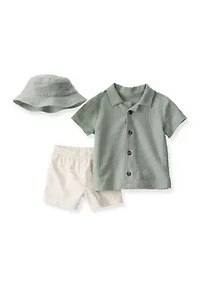 Baby Boys Button Down Shorts Set