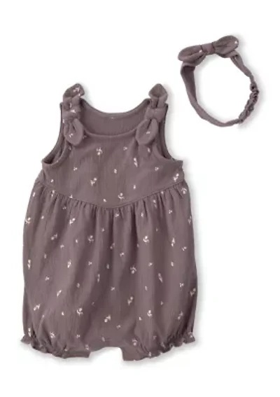 Baby Girls Romper Headband Set