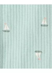 Baby Boys Printed Textured Snap Zip Footie Pajamas